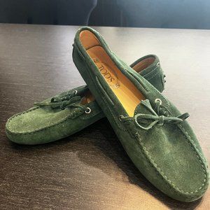 Tod's Green Suede Loafers